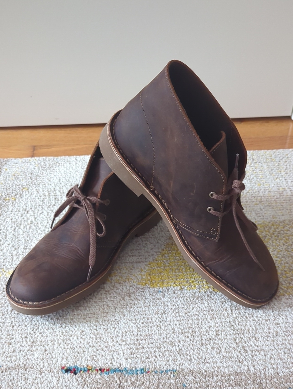Clarks Men's Dark Brown Leather Chukka Boots Size 8.5